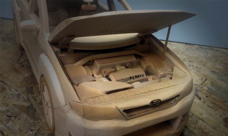 Wood Subaru STI Model Engine