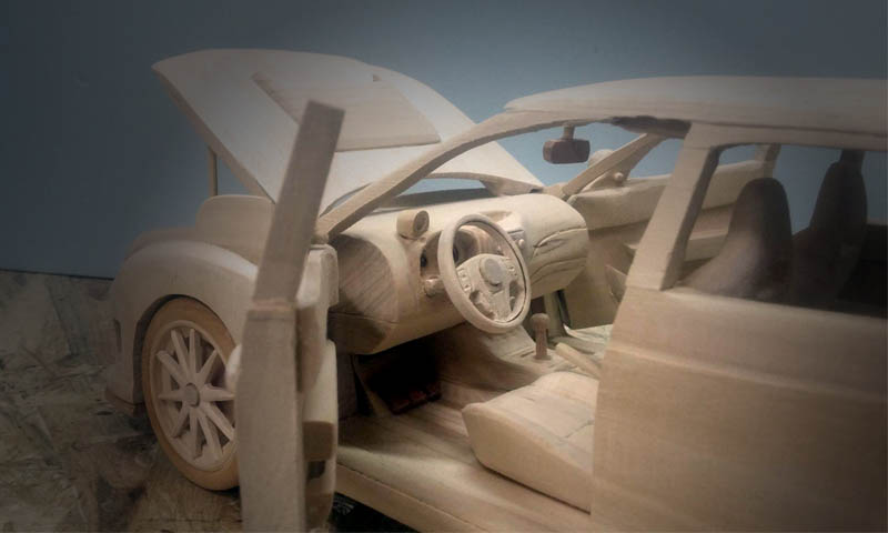 Wood Subaru STI Model Interior