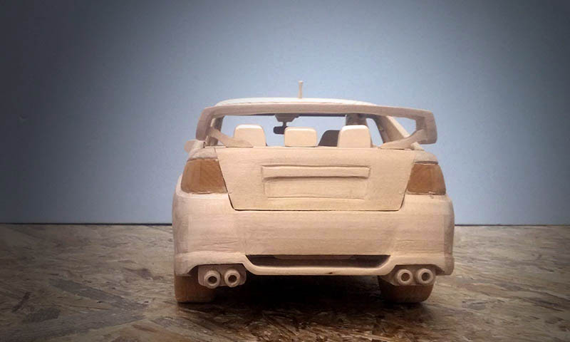 Wood Subaru STI Model Rear