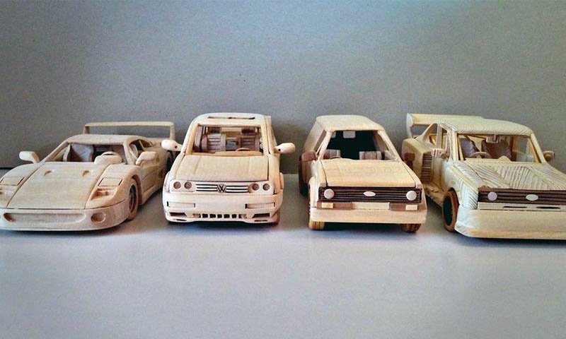 Wood Race Car Models